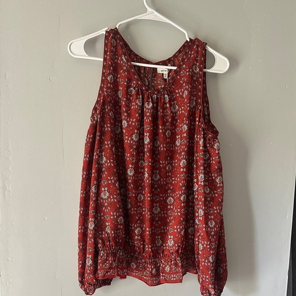 Max Studio Tops - Max Studio Burgundy Floral Blouse